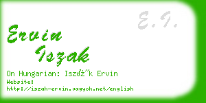 ervin iszak business card